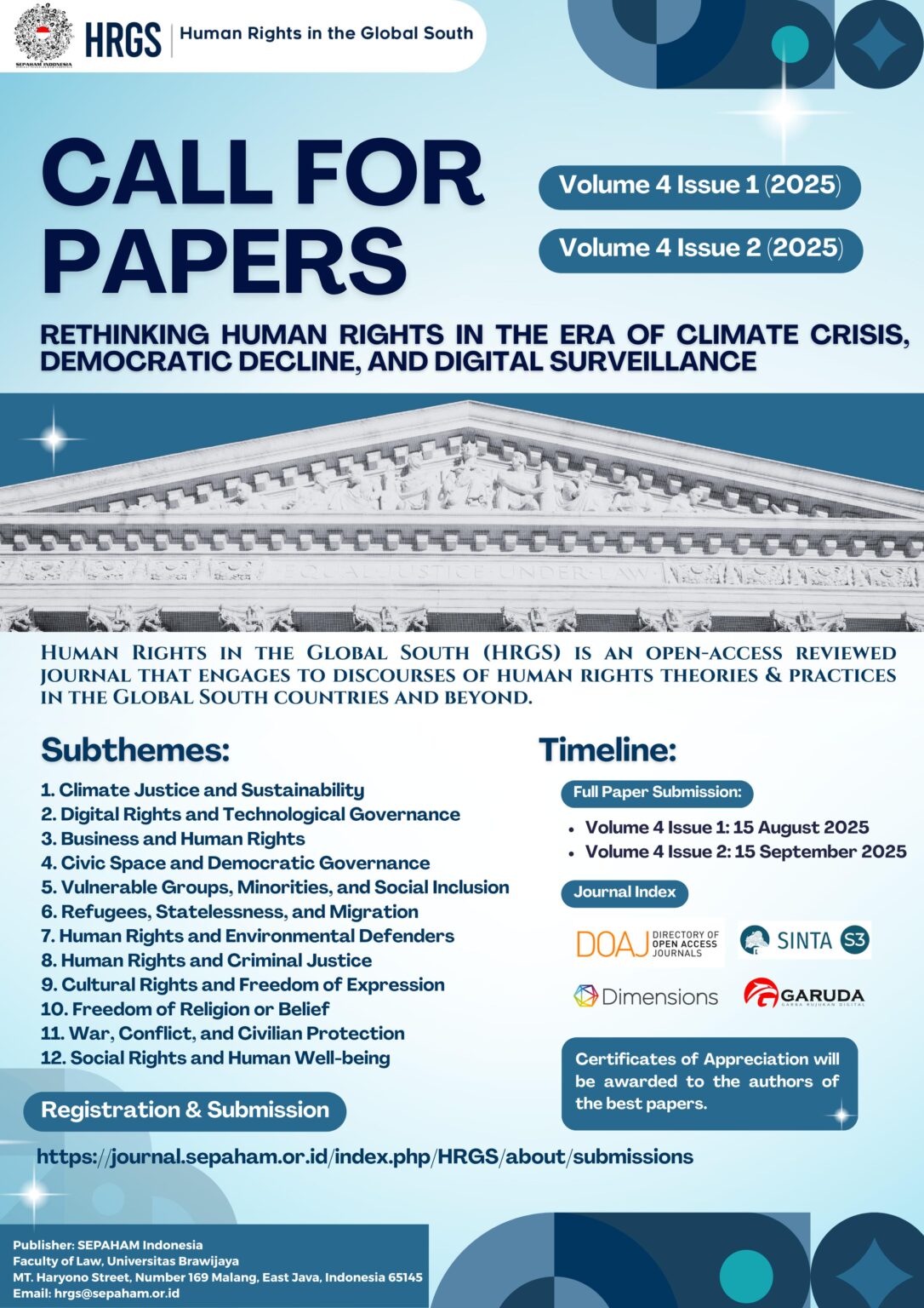 📢 Call for Papers – HRGS Vol. 4 (2025)
