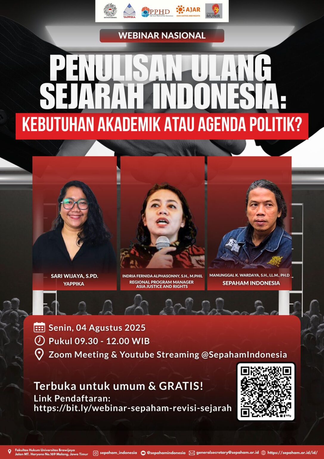 (Bahasa Indonesia) Webinar Nasional: “Penulisan Ulang Sejarah Indonesia: Kebutuhan Akademik atau Agenda Politik?”